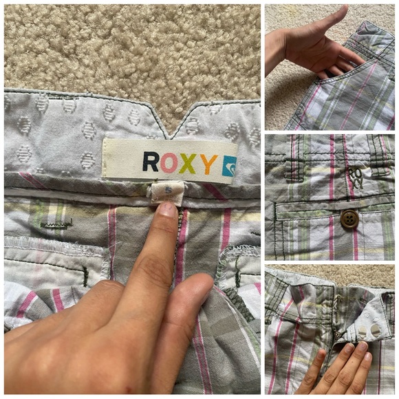 SOLD!! Roxy y2k green plaid mini skirt - Picture 4 of 4